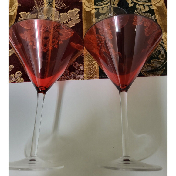 Martini Glasses Ruby Red/Cranberry Martini Glasses Set Of 4 Plastic Glasses - Picture 4 of 6